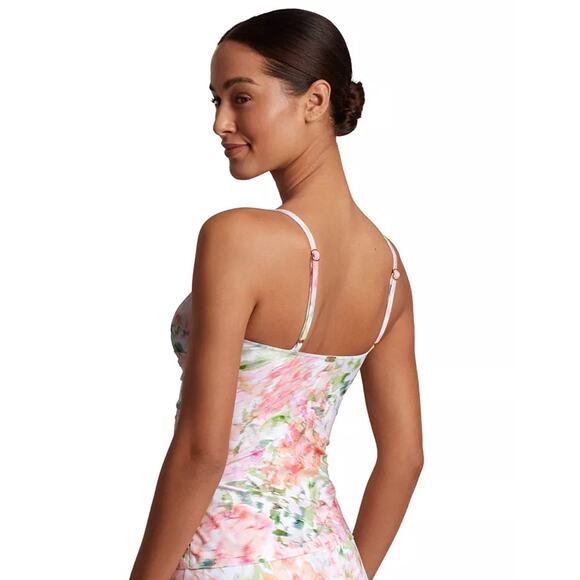 Lauren Ralph Lauren Women Floral Pastel Front Twist Swim Tankini Top Size US 14 - Picture 3 of 3